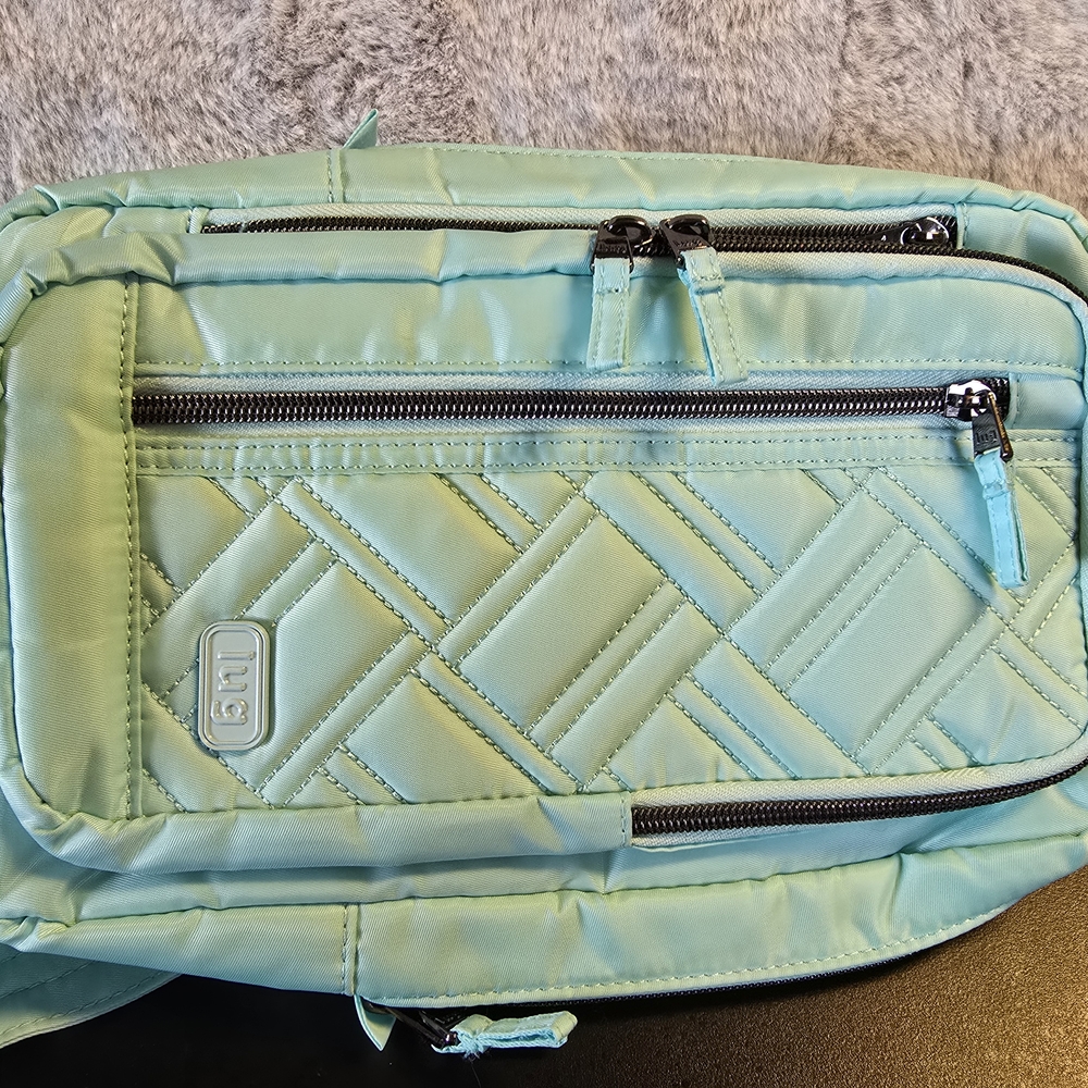 Lug Green Quilted Backpack with Modern Design